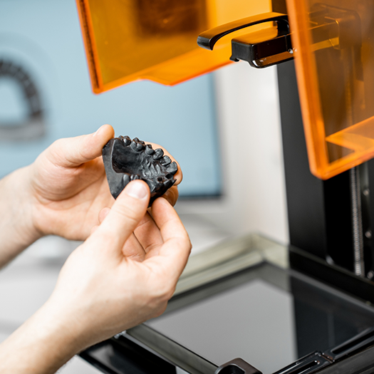 Using 3D printer at a dental office